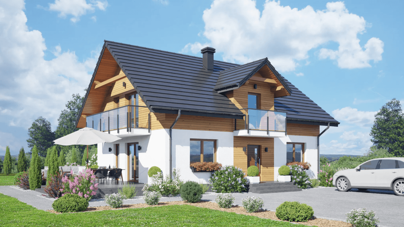 Dom szkieletowy Cedrowo b1mk — 157 m² — model domu