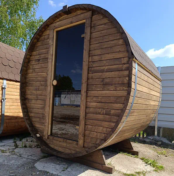 Sauna beczka 1,8 m (216 × 180 cm), 2–4 osoby — VestAgro Sp. z o.o.