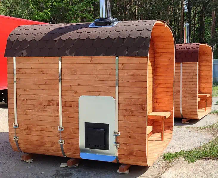 Sauna kwadratowa Quadro 2,4 m z tarasem, 4–6 osób — VestAgro Sp. z o.o.