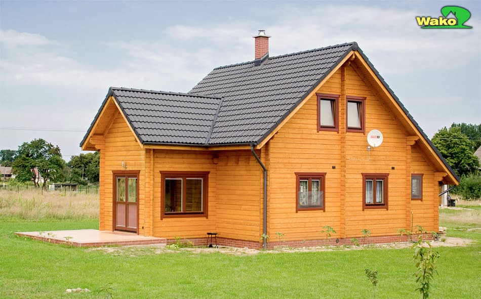 Całoroczny dom z bali Niekłonnice — 80 m² — Wakodomy Piotr Morawski (Wako Domy)