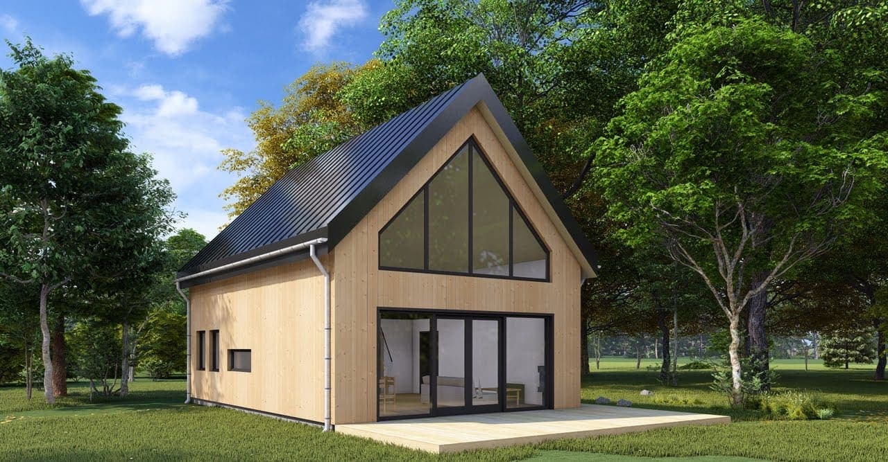 Dom szkieletowy The Classic Barn — 7 × 10 m, 70 m² zabudowy, z antresolą — W.G Partners Spółka Akcyjna
