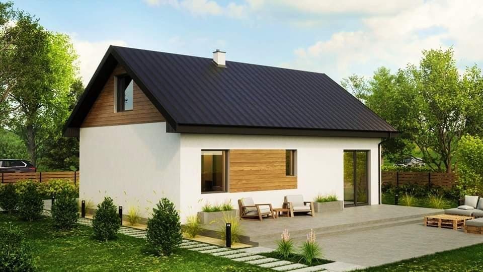 Dom szkieletowy DETAL (wersja standard) — 55,5 m² + poddasze do adaptacji — Wiązar Skandynawia Patrycja Karwowska