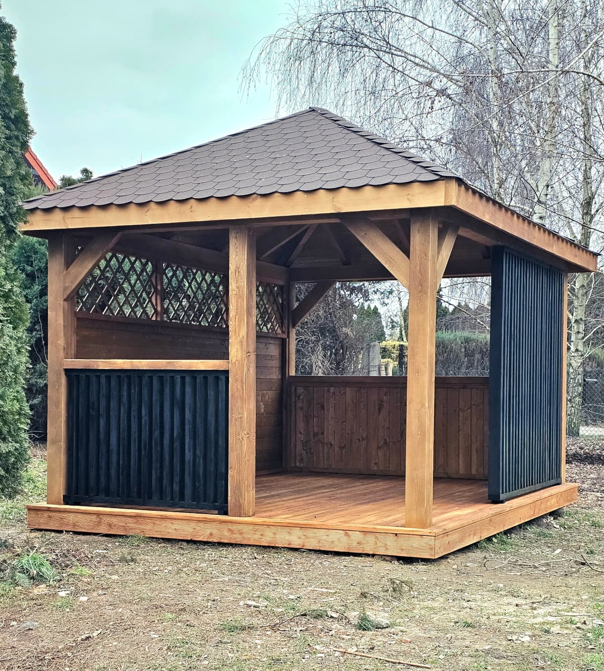 Altana czterospadowa (kopertowa) — 4 × 3 m — Woodivio
