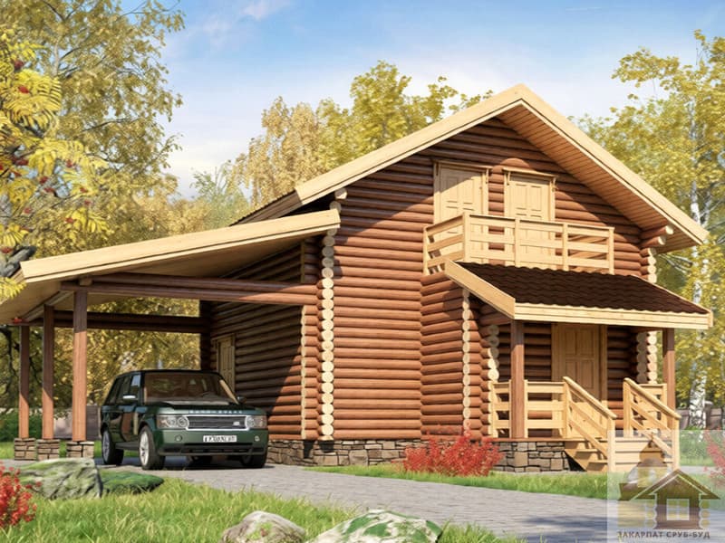 Dom Zrąb pod Rower (Зруб під Ровер) — 86 m² — Zakarpat Zrub-Bud (Закарпат Зруб-Буд)